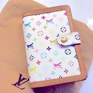 LOUIS VUITTON Murakami Porte Monnaie Billets Viennois Bifold Wallet Kiss lock.